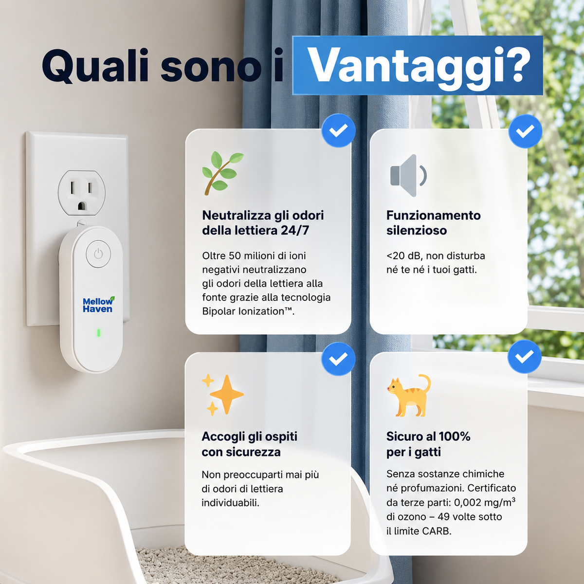 Dispositivo Automatico Neutralizza Odori per Lettiera